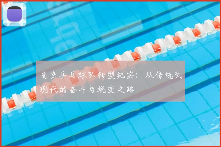 南京乒乓球队转型纪实：从传统到现代的奋斗与蜕变之路